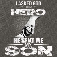 I Asked God For A Hero He Sent Me My Son Cotton Canvas Backpack