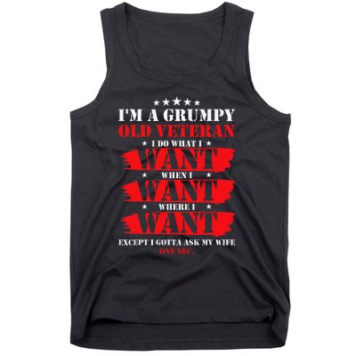 Im A Grumpy Old Veteran Funny Veteran Wife Tank Top