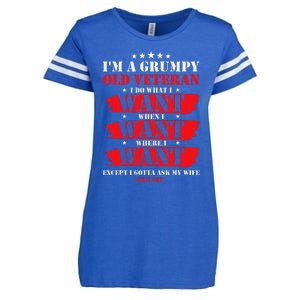 Im A Grumpy Old Veteran Funny Veteran Wife Enza Ladies Jersey Football T-Shirt