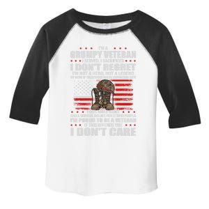 I'm A Grumpy Veteran I Served I Sacrificed Gift Us Veteran Gift Toddler Fine Jersey T-Shirt