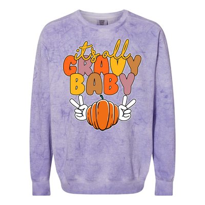 Its All Gravy Baby Pumpkin Fall Funny Colorblast Crewneck Sweatshirt