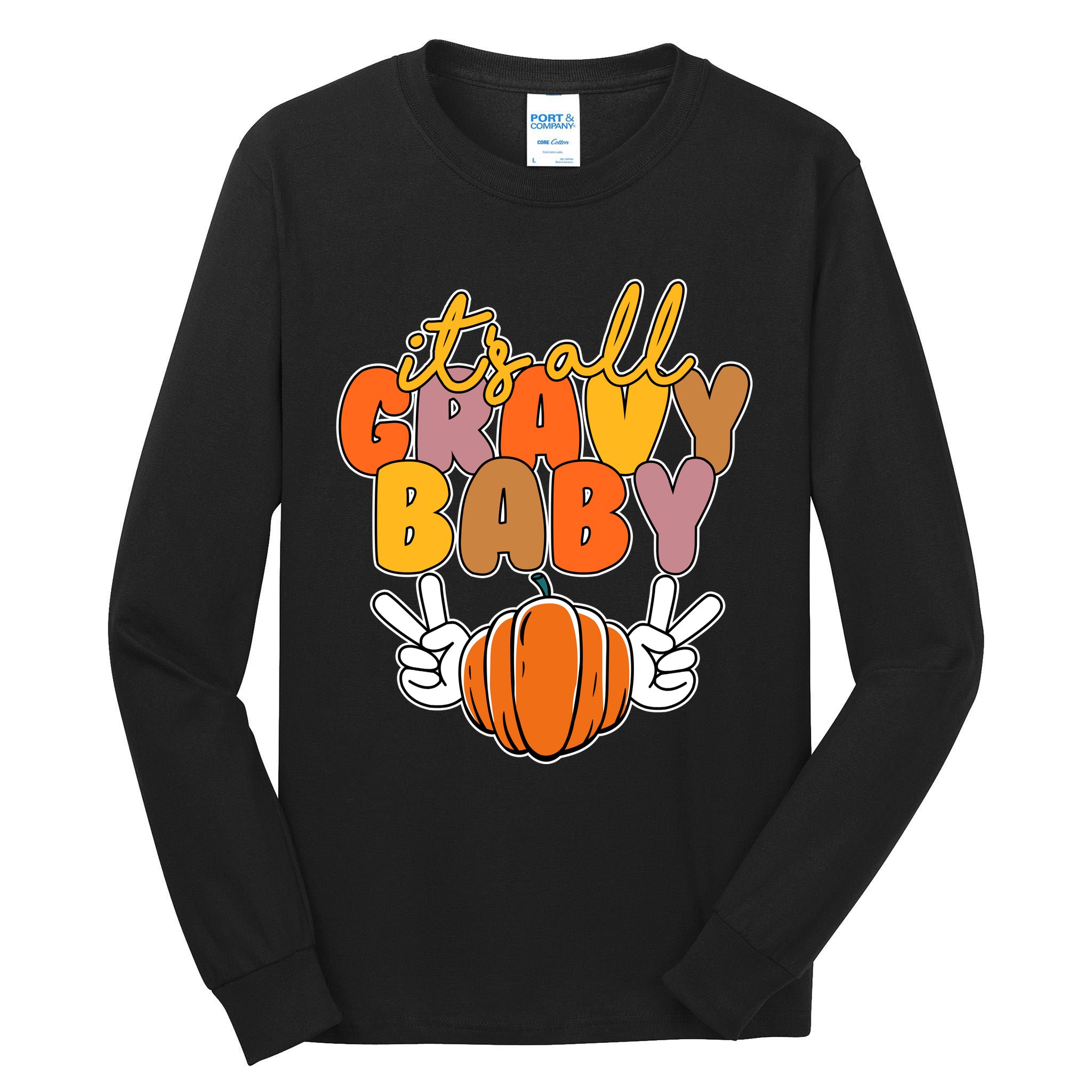 Its All Gravy Baby Pumpkin Fall Funny Tall Long Sleeve T-Shirt