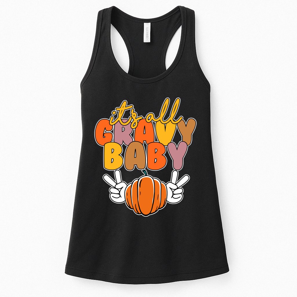 Its All Gravy Baby Pumpkin Fall Funny Womens Tank Top
