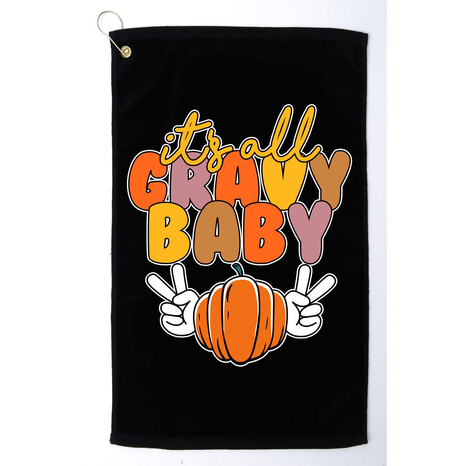 Its All Gravy Baby Pumpkin Fall Funny Golf Towel