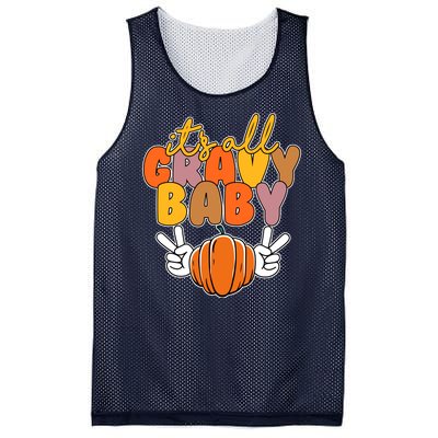 Its All Gravy Baby Pumpkin Fall Funny Mesh Reversible Basketball Jersey Tank