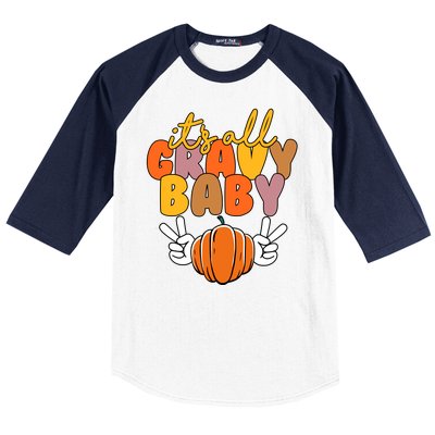 Its All Gravy Baby Pumpkin Fall Funny Baseball Sleeve Shirt