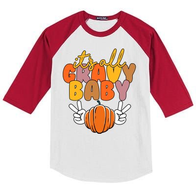 Its All Gravy Baby Pumpkin Fall Funny Kids Colorblock Raglan Jersey