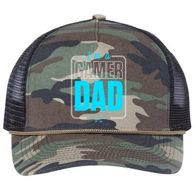 Im A Gamer Dad Cool Gamer Christmas Gift Retro Rope Trucker Hat Cap