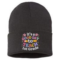 It's A Good Day To Teach 1st Grade First Grade Teacher Sustainable Knit Beanie