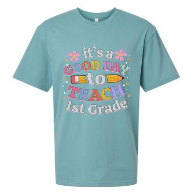 It's A Good Day To Teach 1st Grade First Grade Teacher Sueded Cloud Jersey T-Shirt