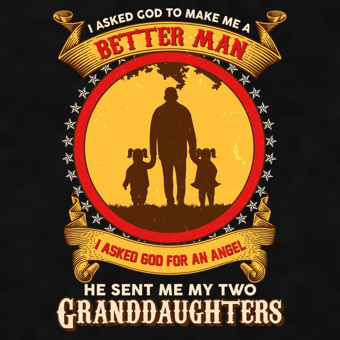 I Asked God To Make Me A Better Man He Sent Me My Two Granddaughters Ladies PosiCharge Tri-Blend Wicking Tank