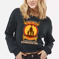 I Asked God To Make Me A Better Man He Sent Me My Two Granddaughters Cropped Pullover Crew