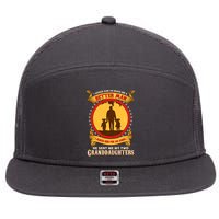I Asked God To Make Me A Better Man He Sent Me My Two Granddaughters 7 Panel Mesh Trucker Snapback Hat