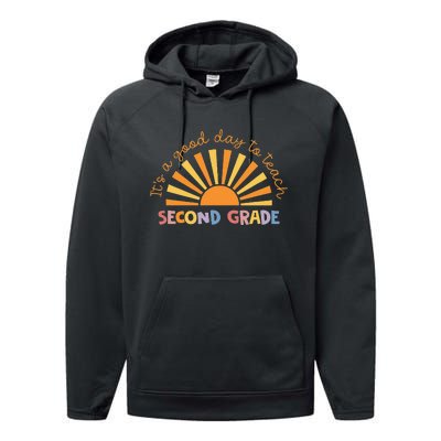 It's A Good Day To Teach Second Grade Teacher Performance Fleece Hoodie