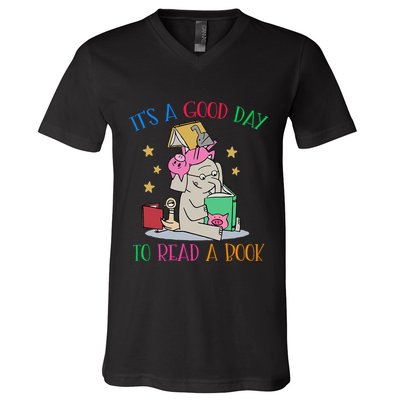 Its A Good Day To Read Bookworm Librarian Book Lover Gift V-Neck T-Shirt
