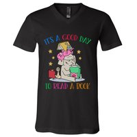 Its A Good Day To Read Bookworm Librarian Book Lover Gift V-Neck T-Shirt