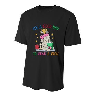 Its A Good Day To Read Bookworm Librarian Book Lover Gift Youth Performance Sprint T-Shirt