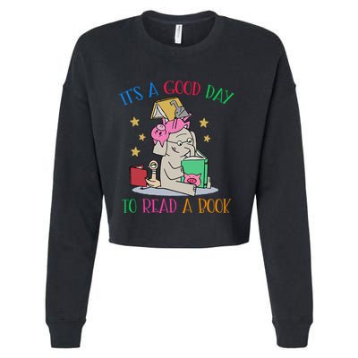 Its A Good Day To Read Bookworm Librarian Book Lover Gift Cropped Pullover Crew