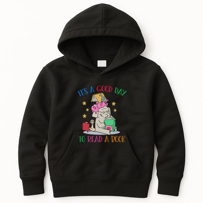 Its A Good Day To Read Bookworm Librarian Book Lover Gift Kids Hoodie