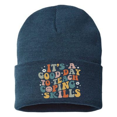 ItS A Good Day To Teach Coping Skills Inspirational Teacher Sustainable Knit Beanie
