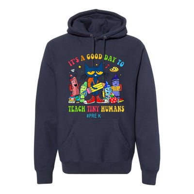 ItS A Good Day To Teach Tiny Humans Prek Cat Teacher Lover Premium Hoodie