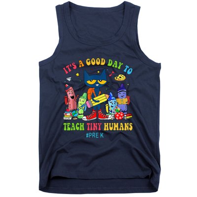 ItS A Good Day To Teach Tiny Humans Prek Cat Teacher Lover Tank Top