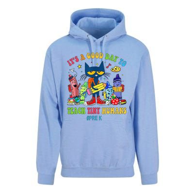 ItS A Good Day To Teach Tiny Humans Prek Cat Teacher Lover Unisex Surf Hoodie