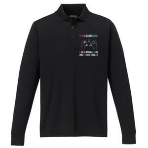 Im A Gamer Dad Like A Normal Dad Only Much Cooler Gaming Gift Performance Long Sleeve Polo