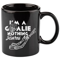 IM A Goalie Nothing Scares Me Team Player Ice Hockey Puck 11oz C Handle Ceramic Mug