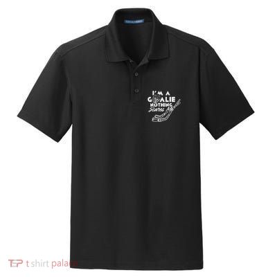IM A Goalie Nothing Scares Me Team Player Ice Hockey Puck Dry Zone Grid Polo