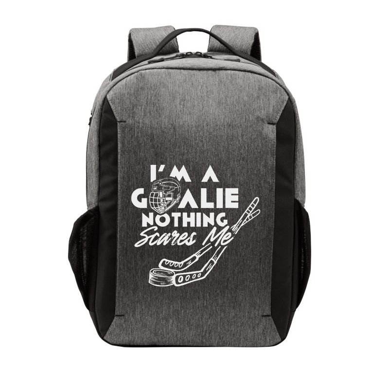 IM A Goalie Nothing Scares Me Team Player Ice Hockey Puck Vector Backpack