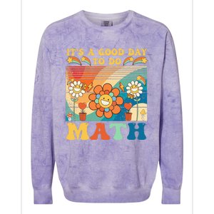 It's A Good Day To Do Math Retro Colors Sunset Colorblast Crewneck Sweatshirt