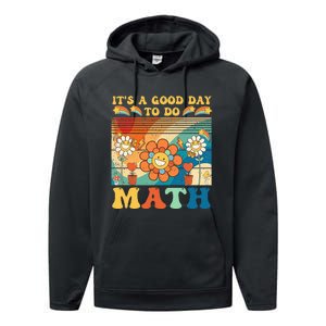 It's A Good Day To Do Math Retro Colors Sunset Performance Fleece Hoodie