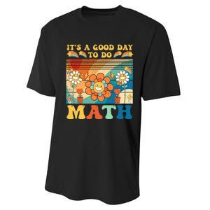 It's A Good Day To Do Math Retro Colors Sunset Performance Sprint T-Shirt