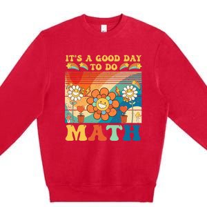 It's A Good Day To Do Math Retro Colors Sunset Premium Crewneck Sweatshirt