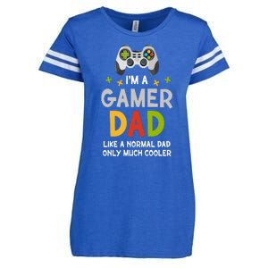 I'm A Gaming Dad Like A Normal Dad Only Cooler Gamer Dad, Video Game Father Enza Ladies Jersey Football T-Shirt