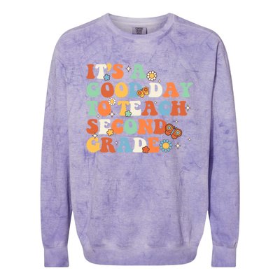 Its A Good Day To Teach Second Grade Teacher Back To School Cool Gift Colorblast Crewneck Sweatshirt