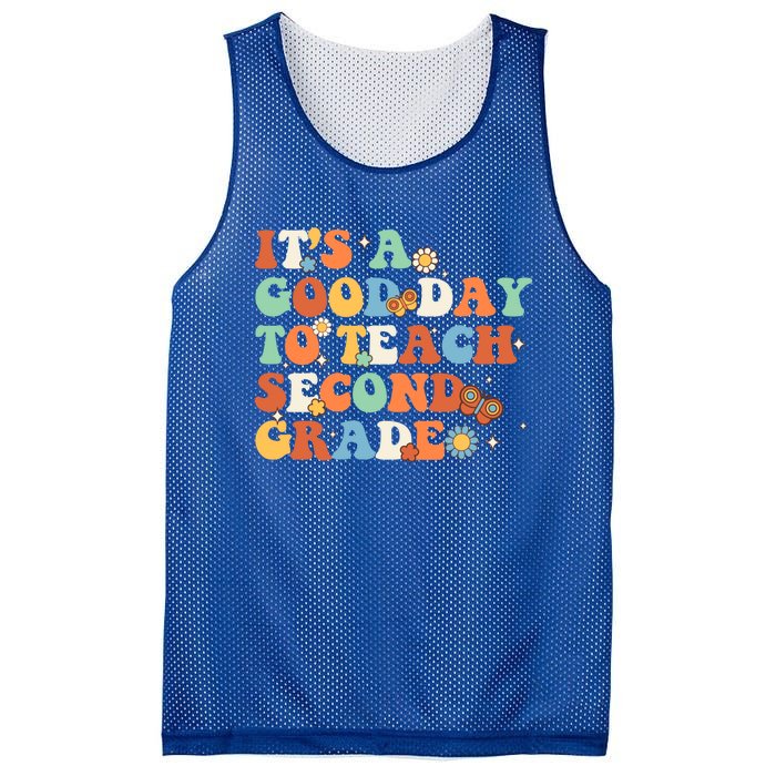 Its A Good Day To Teach Second Grade Teacher Back To School Cool Gift Mesh Reversible Basketball Jersey Tank