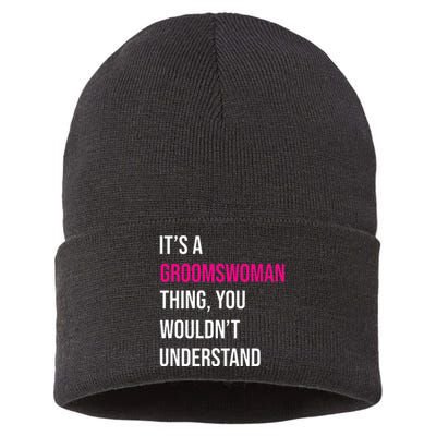 ItS A Groomswoman Thing Funny Meme Sustainable Knit Beanie