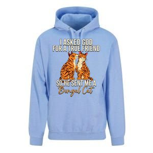 I Asked God For A True Friend So He Sent Me A Bengal Cat Unisex Surf Hoodie