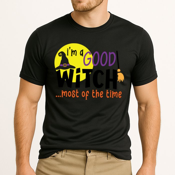Im A Good Witch Most Of The Time Witch Hat Halloween Quote Cooling Performance Crew T-Shirt