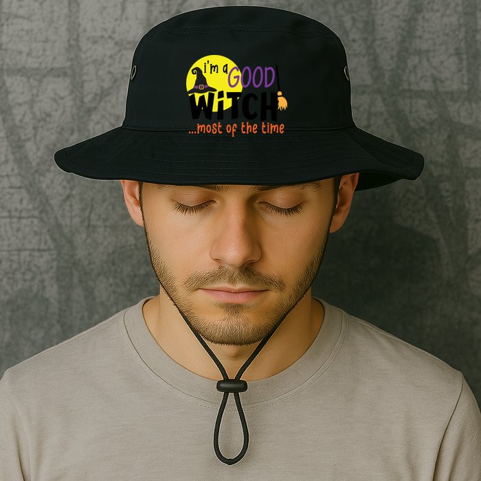 Im A Good Witch Most Of The Time Witch Hat Halloween Quote Bucket Hat