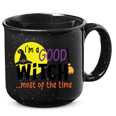Im A Good Witch Most Of The Time Witch Hat Halloween Quote 15oz Campfire Ceramic Mug