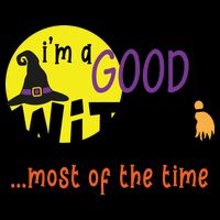 Im A Good Witch Most Of The Time Witch Hat Halloween Quote Flat Bill Trucker Hat
