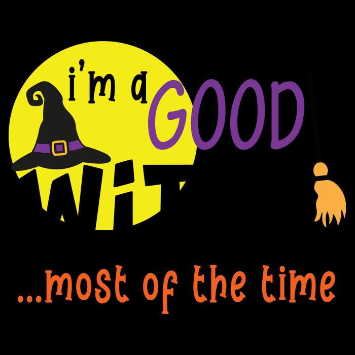 Im A Good Witch Most Of The Time Witch Hat Halloween Quote Flat Bill Trucker Hat