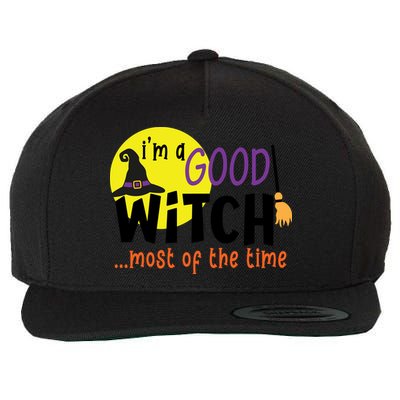 Im A Good Witch Most Of The Time Witch Hat Halloween Quote Wool Snapback Cap