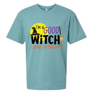 Im A Good Witch Most Of The Time Witch Hat Halloween Quote Sueded Cloud Jersey T-Shirt