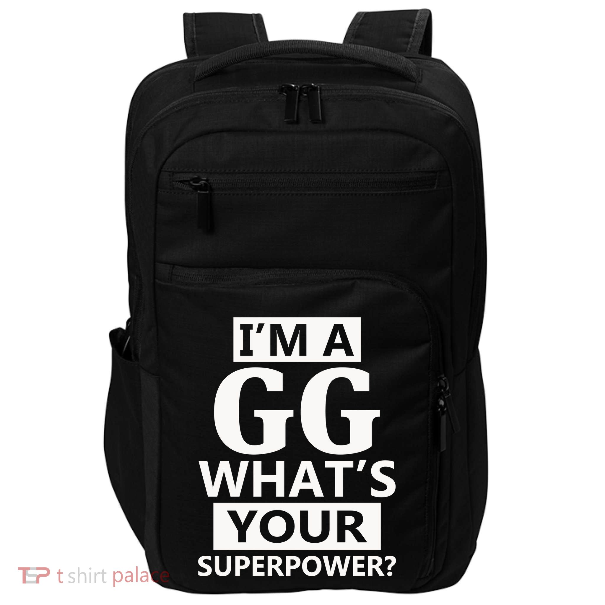 I'm A Gg What's Your Superpower Funny Great Grandma Impact Tech Backpack