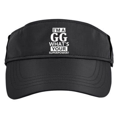 I'm A Gg What's Your Superpower Funny Great Grandma Adult Drive Performance Visor