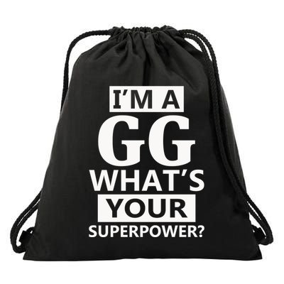 I'm A Gg What's Your Superpower Funny Great Grandma Drawstring Bag